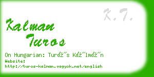 kalman turos business card